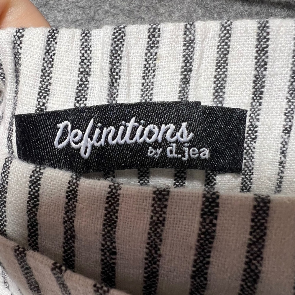 Definitions‎ d.jea Womens Medium Striped Linen Blend Wide Leg Pants Black White - Picture 4 of 10